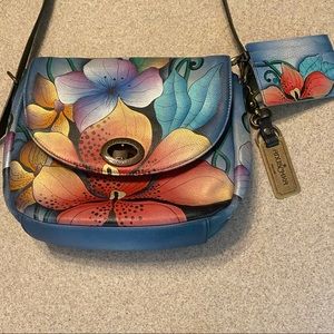 Anuschka shoulder bag with Attachable ID wallet